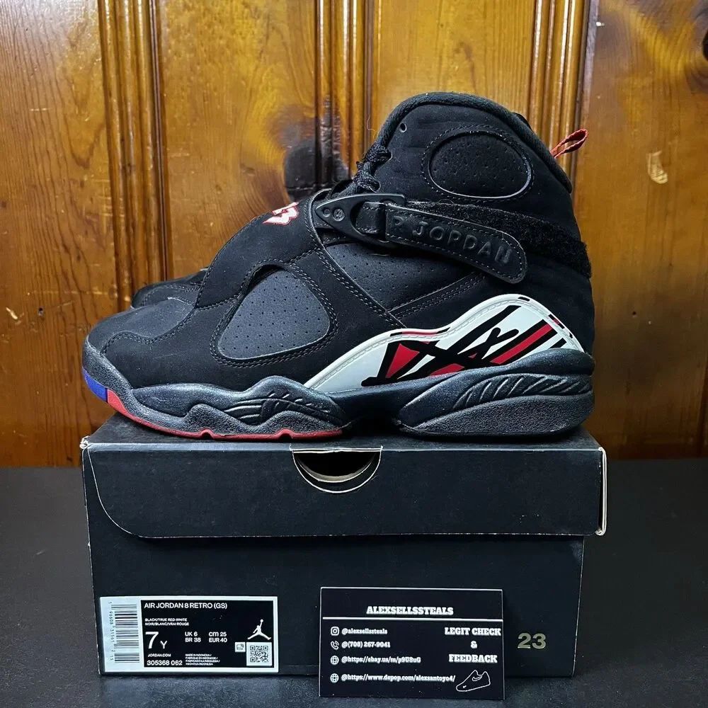Jordan 8 Retro Playoff 2023 (305368-062) Size 7y Gradeschool OG Box Used Lightly